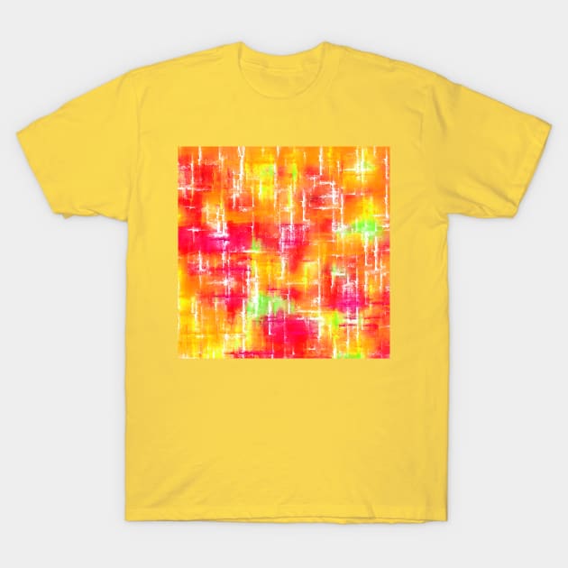 Random Intersections in Red Orange Yellow Green and White T-Shirt by Klssaginaw